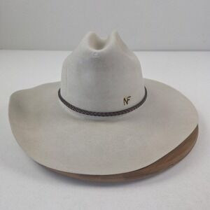 Biltmore Hat Cowboy Fitted Mens XL White Felt Wide Brim Western Made In Canada